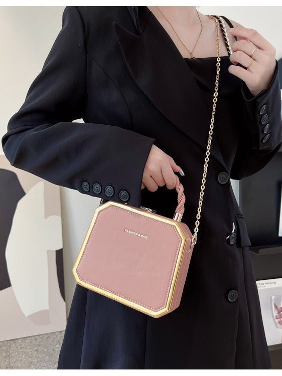 Fashionable small square bag stylish simple and exquisite chain crossbody bag - Buy That Thang