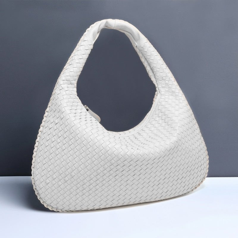 Crescent shaped women's bag hand woven hand - held dumpling bag fashionable single shoulder armpit bag - Buy That Thang