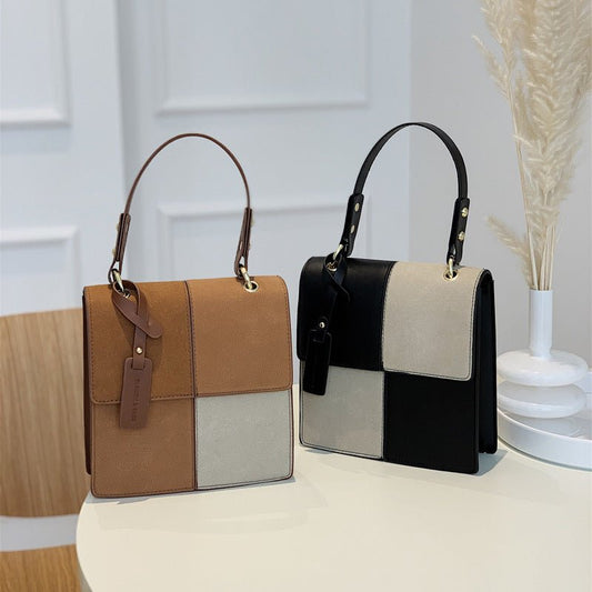 Trendy Fashion Ladies Handbag Bag New Simple Stitching Square Shoulder Messenger Bag - Buy That Thang