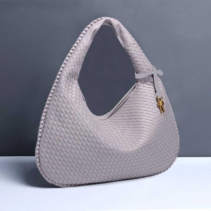 Crescent shaped women's bag hand woven hand - held dumpling bag fashionable single shoulder armpit bag - Buy That Thang