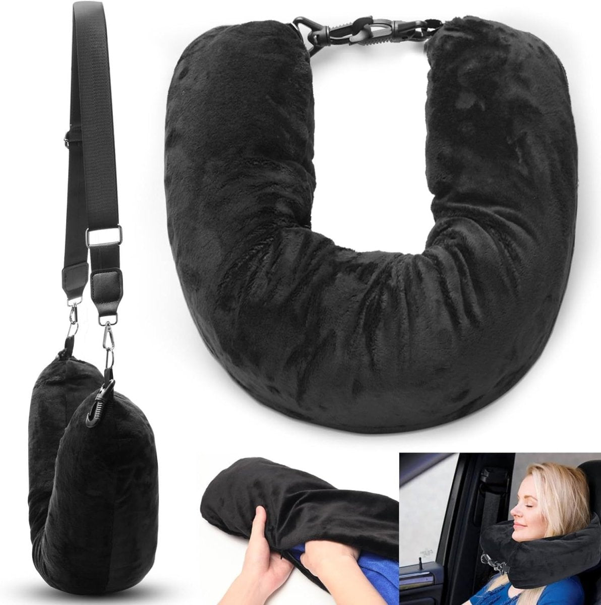 Selling travel pillows that can be filled with clothes, luggage pillowcases, soft plush filling function, U - shaped pillows - Buy That Thang