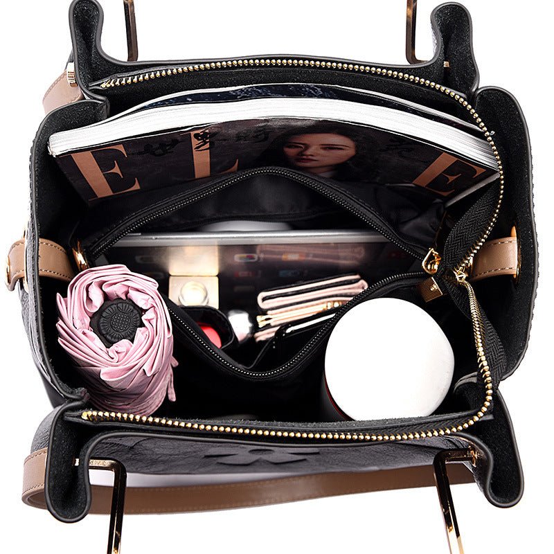 Handbag Women's Fashion Embossed Tote Bag Large Capacity Maternity Bucket Bag - Buy That Thang