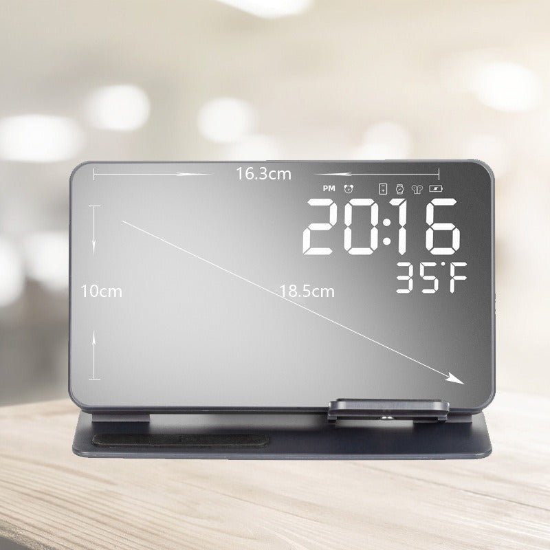 2 - in - 1 wireless charging time display alarm clock 15W thermometer wireless charging - Buy That Thang