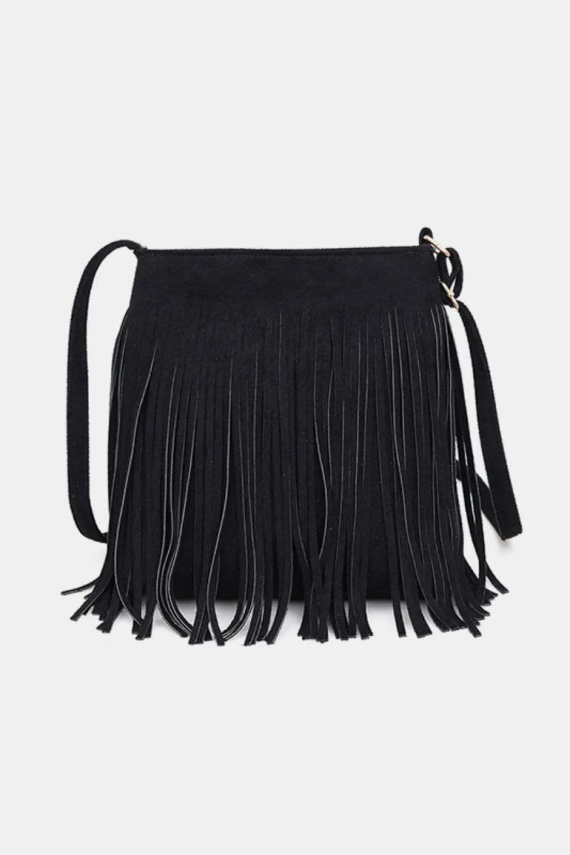 Suede Fringe Shoulder Bag - Buy That Thang