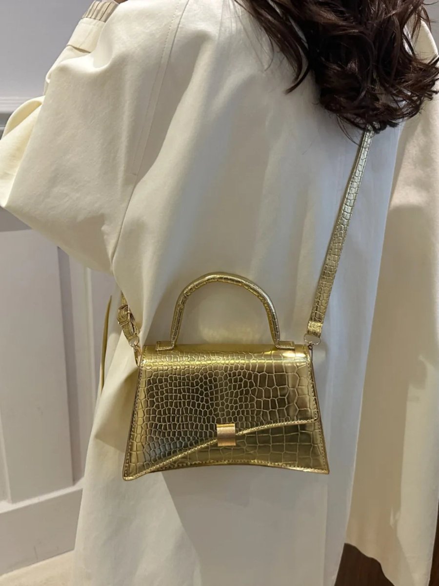 Solid Color PU Leather Handbag - Buy That Thang