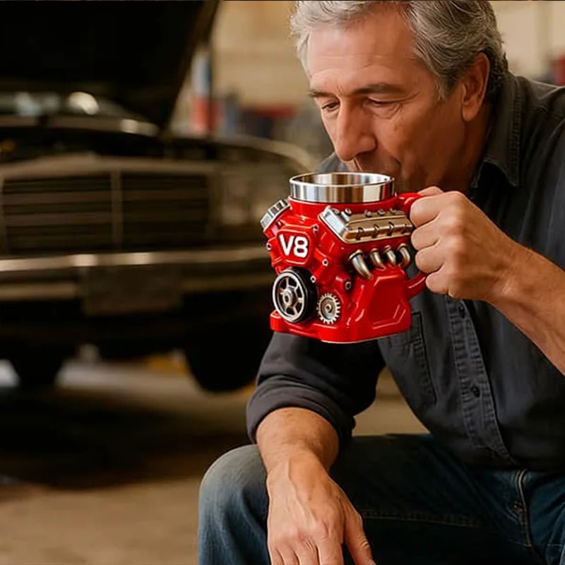 V8 Engine Mug | Stainless Steel Coffee Cup for Car Lovers - Buy That Thang