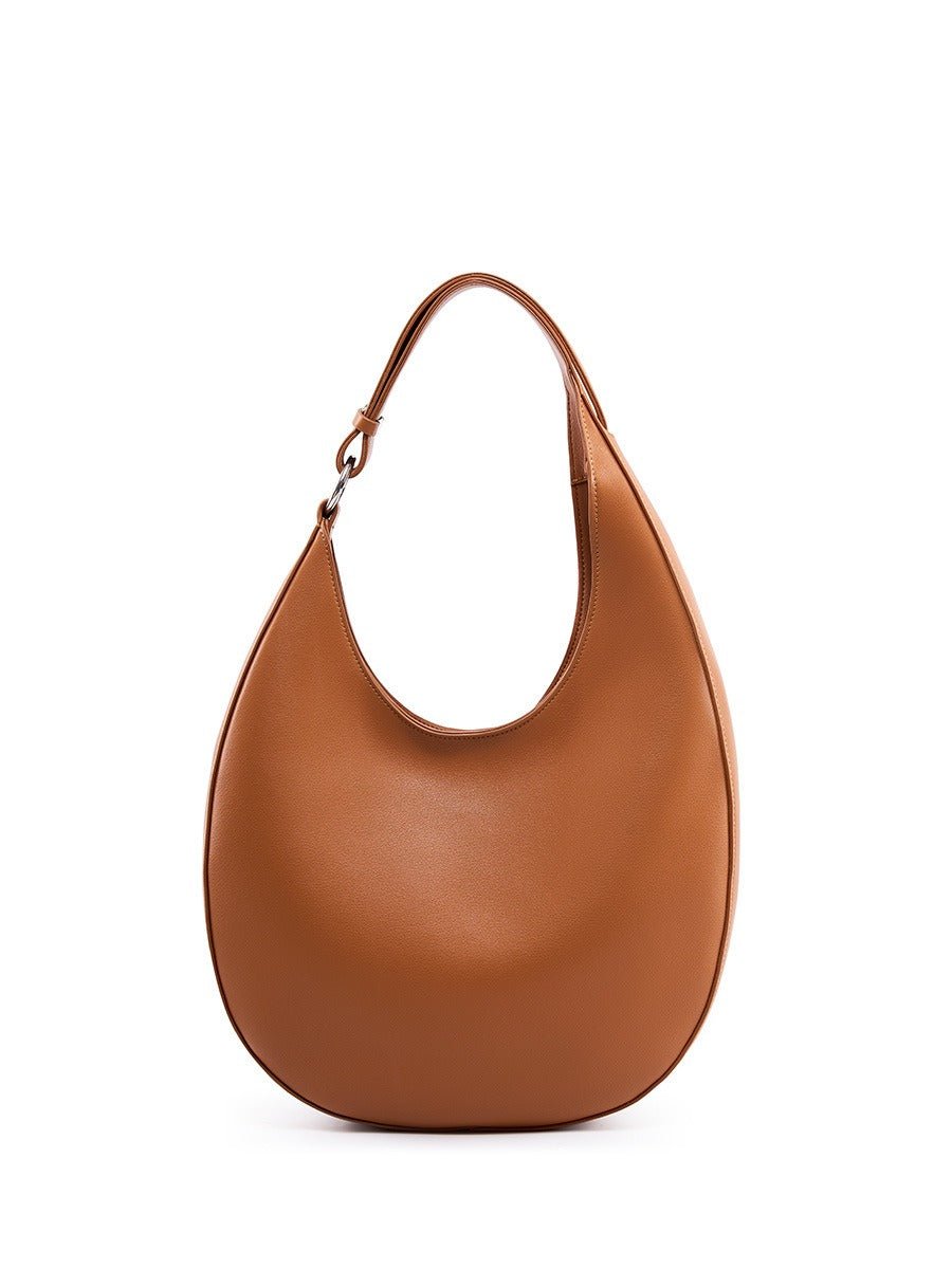 Single shoulder armpit bag genuine leather women's bag niche design crescent shaped bag crossbody tote bag versatile and trendy - Buy That Thang