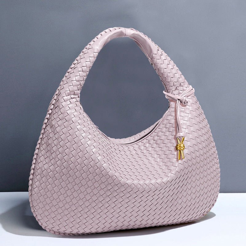 Crescent shaped women's bag hand woven hand - held dumpling bag fashionable single shoulder armpit bag - Buy That Thang