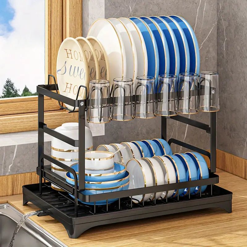 Kitchen drainage rack bowl and dish rack bowl and dish storage rack household utensils knives and forks storage rack - Buy That Thang