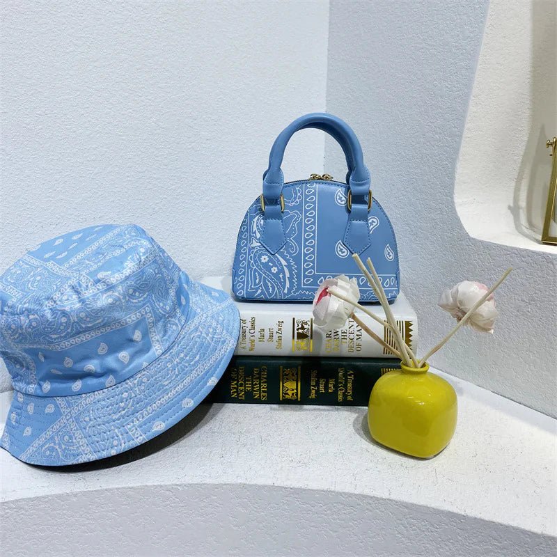 Cashew Flower Fisherman's Hat & Shell Handbag Set - Buy That Thang