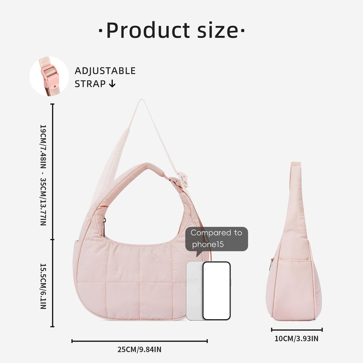 Waterproof Nylon Crescent Shoulder Bag