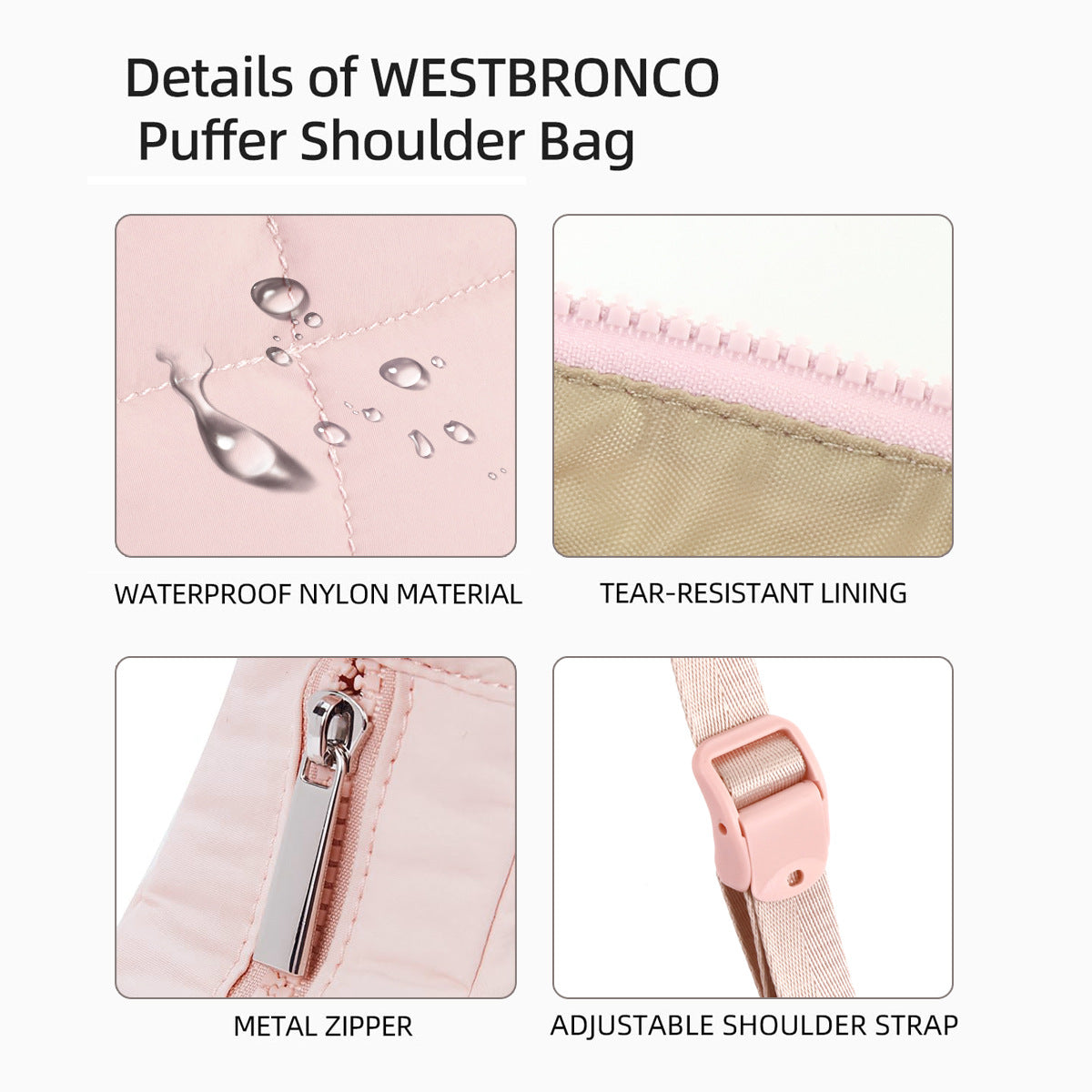Waterproof Nylon Crescent Shoulder Bag