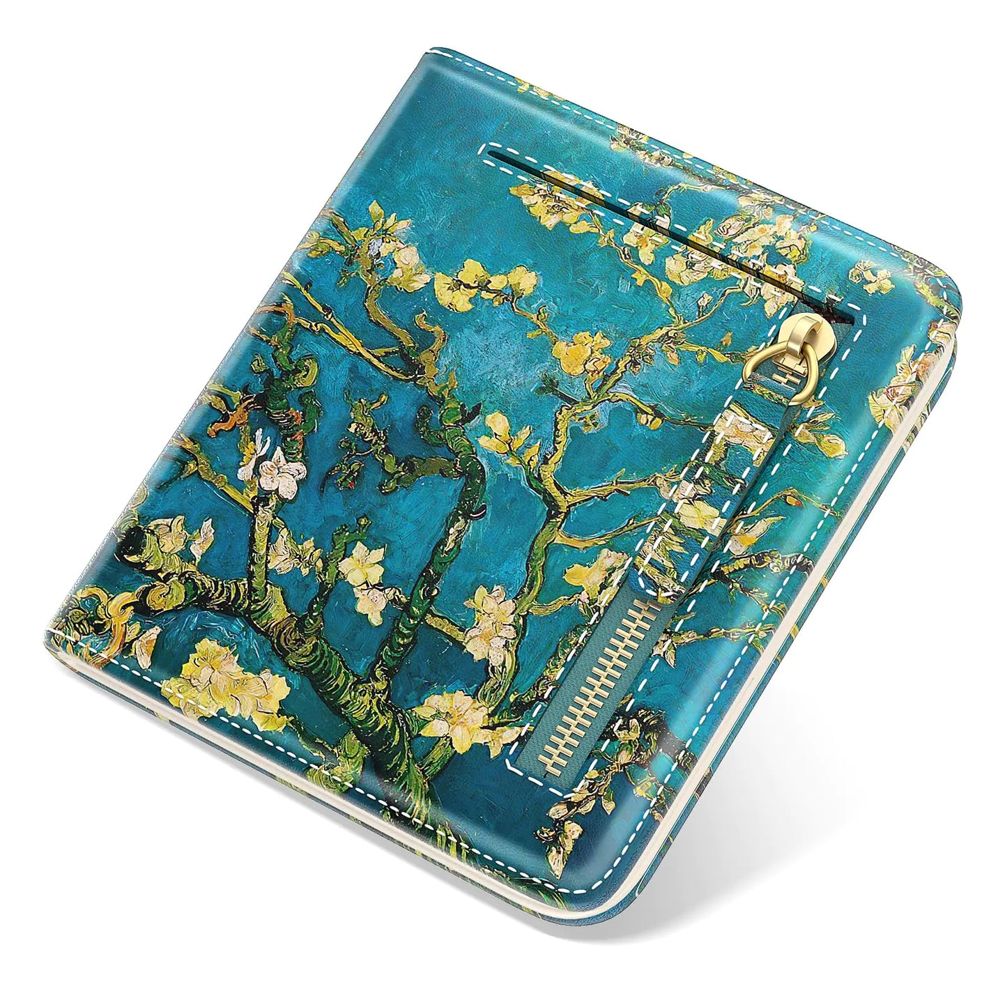 TMOODEL Wallet Women Cute Boho Rfid Blocking Small Wallets Woman Slim Credit Card Holder Wallet for Women Thin Leather Billfold Compact Bifold Pocket Mini Purse with ID Window Van Gogh Tree - Buy That Thang