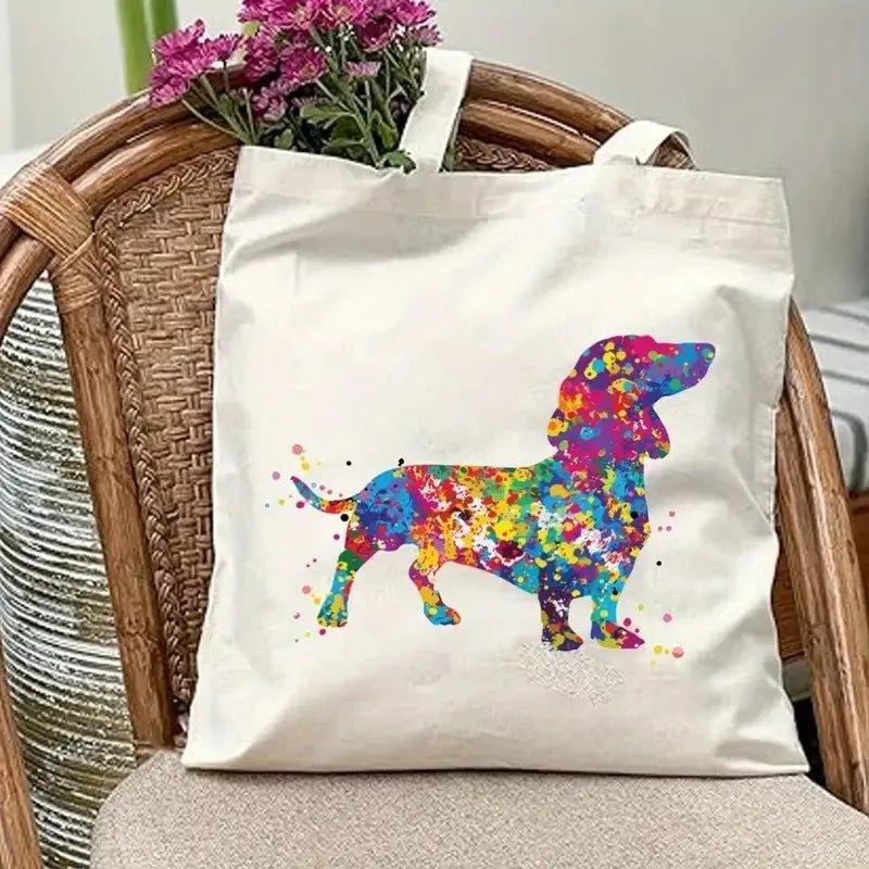 Chic Dachshund Canvas Tote Bag - Large Capacity, Durable & Stylish Handbag for Shopping, Travel, Picnics & Parties - Buy That Thang