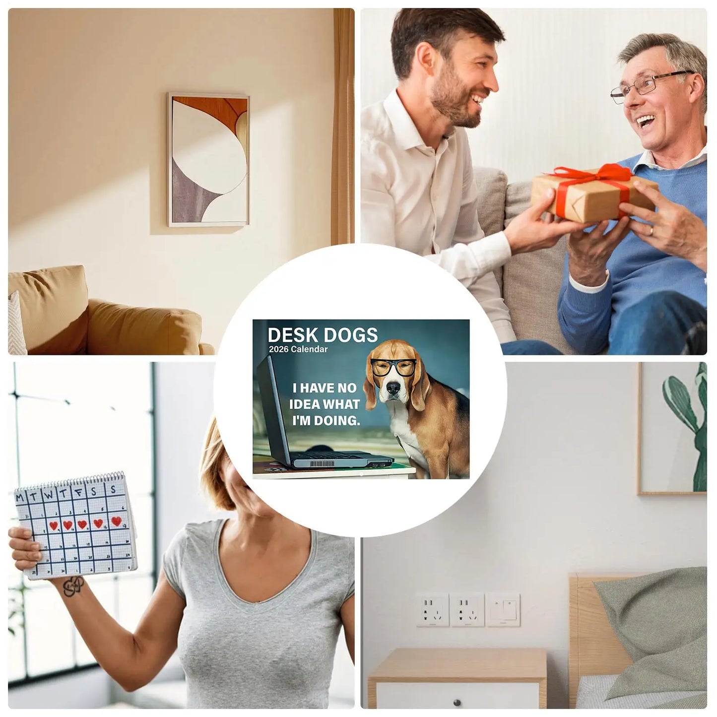 Dog Calendar Funny Puppy Photo Calendar Creative 2026 Working Dog Planner For Table Organizing Workplace Planning Friends School - Buy That Thang