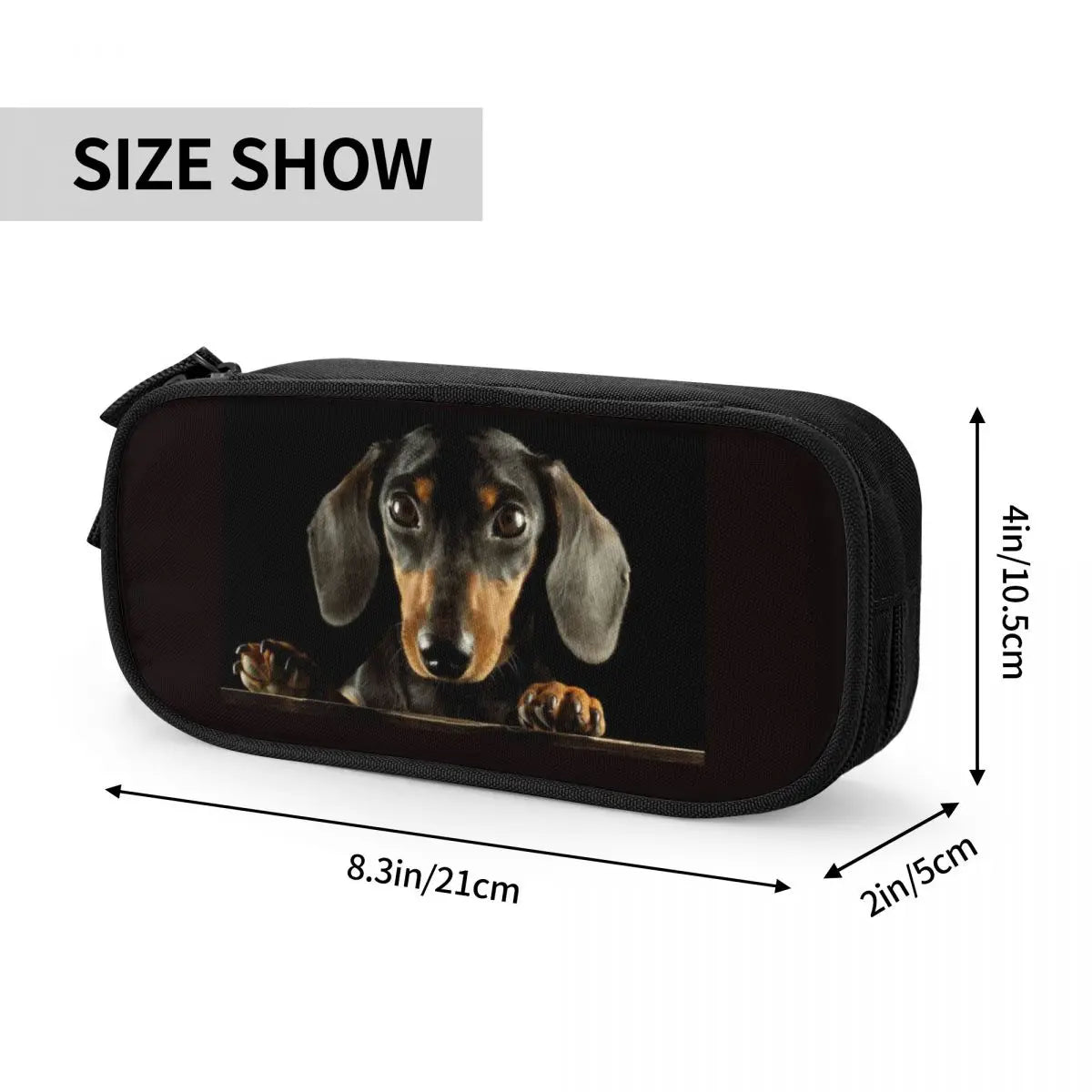 Custom Cute Dachshund Dog Cute Pencil Case Girls Boys Large Capacity Puppy Pet Pencil Pouch School Accessories