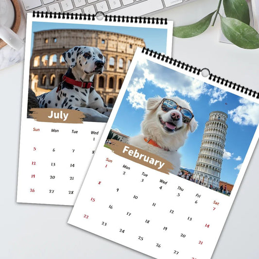 1pc 2026 Wall Calendar, Dog Travel Theme, 12 Beautiful Designs, Monthly Plans, Perfect Gifts - Buy That Thang