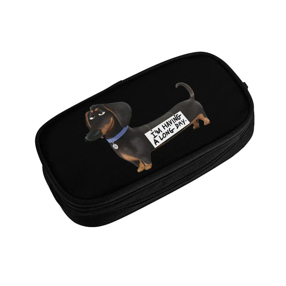 Custom Cute Dachshund Dog Cute Pencil Case Girls Boys Large Capacity Puppy Pet Pencil Pouch School Accessories