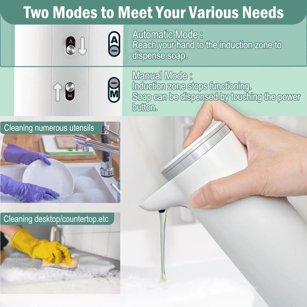 Automatic Soap Dispenser Touchless - IPX7 Waterproof - Adjustable - USB C Charging Tray/Hand Sanitizer Dispenser for kitchen and b - Buy That Thang
