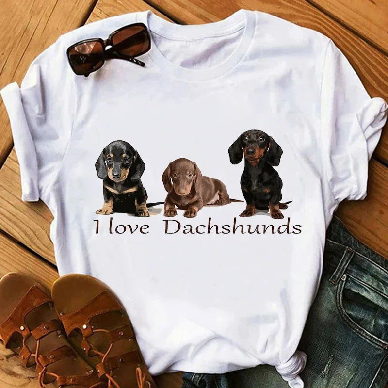 Oversized T-Shirt 'I Love My Dachshund' with Best-selling Print for Men And Women Comfortable Tee