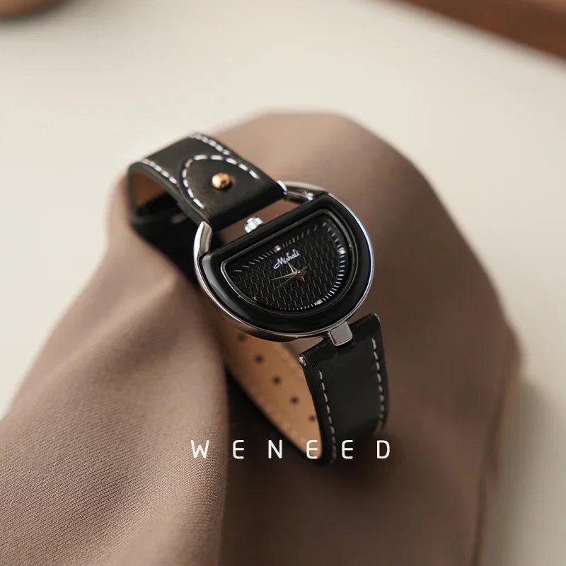 Vintage Watches for Women Light Luxury Leather Senior Sense of Design Ladies Quartz Watch Temperament Women's Watches Relojes - Buy That Thang