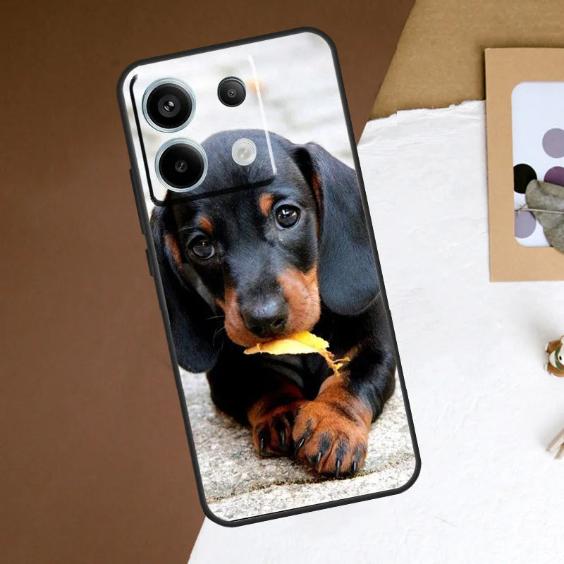 Cute Dachshund Teckel Dackel Dog Case For Redmi Note 13 Pro Plus 9 10 11 12 Pro 9S 10S 11S 12S Cover For Redmi 12 C 10C 13C