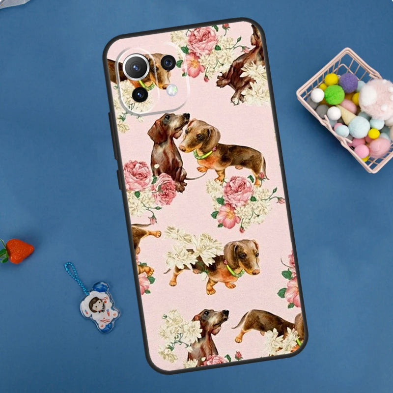 Cartoon Dachshund Dog Case For Xiaomi 14 13 15 Ultra 11T 12T 13T 14T Pro POCO X7 Pro X3 X5 F5 F6 M6 X6 Pro Cover