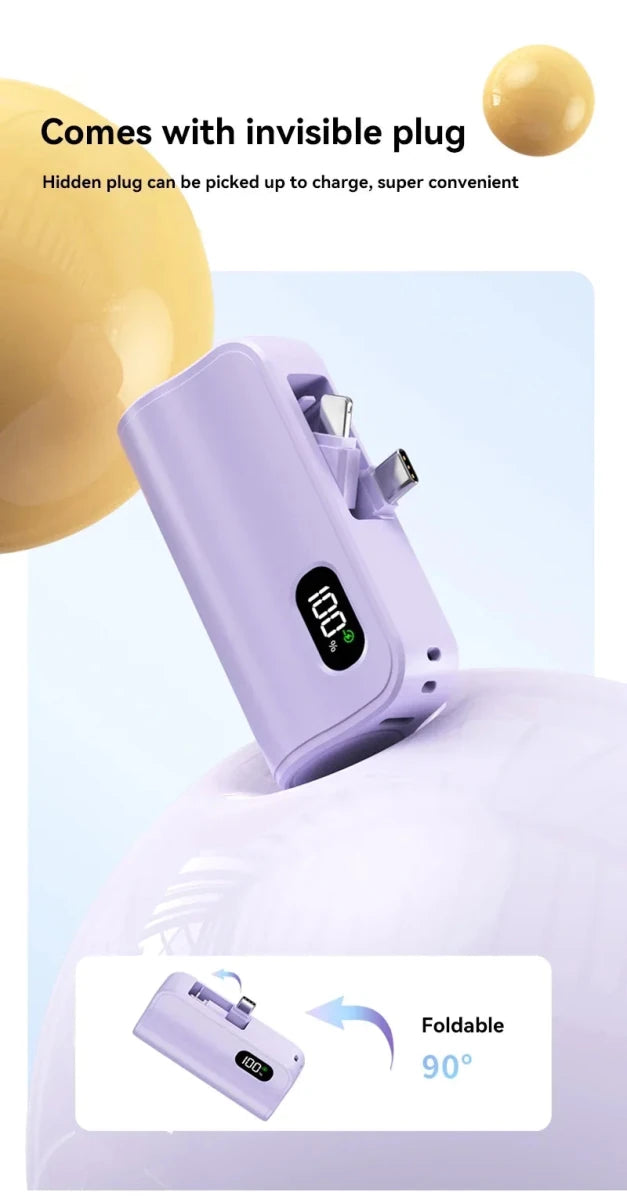 50000mAh Mini Capsule High Capacity Power Bank Portable Wireless Fast Charging External Battery for iPhone Xiaomi Huawei Samsung - Buy That Thang