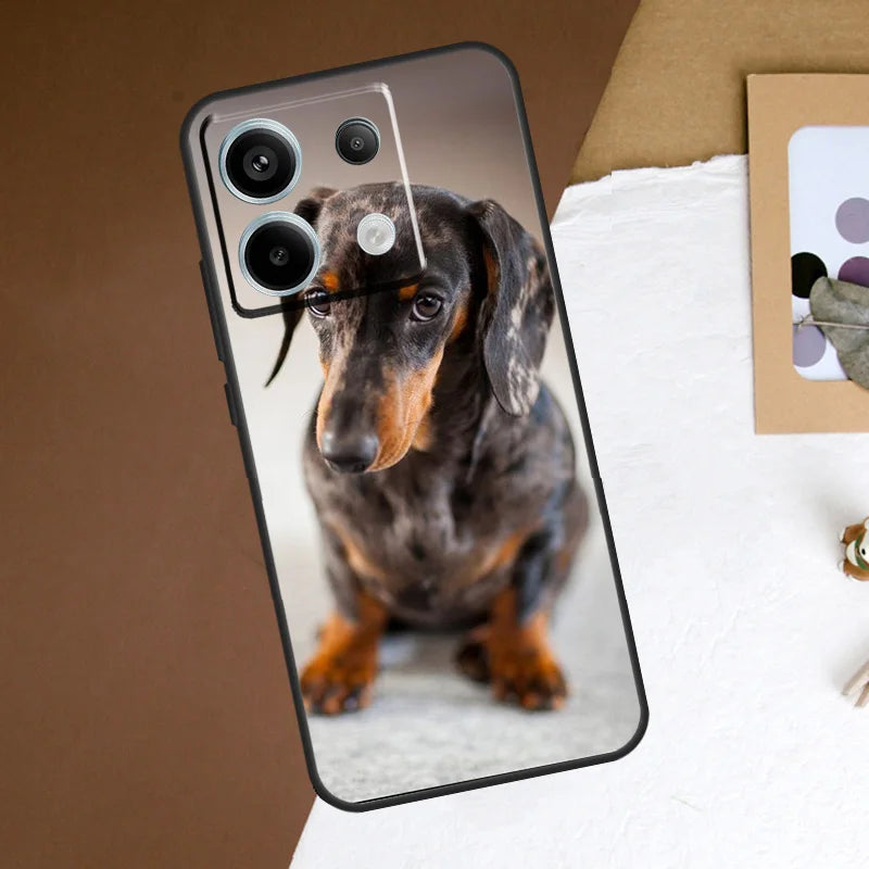Cute Dachshund Teckel Dackel Dog Case For Redmi Note 13 Pro Plus 9 10 11 12 Pro 9S 10S 11S 12S Cover For Redmi 12 C 10C 13C