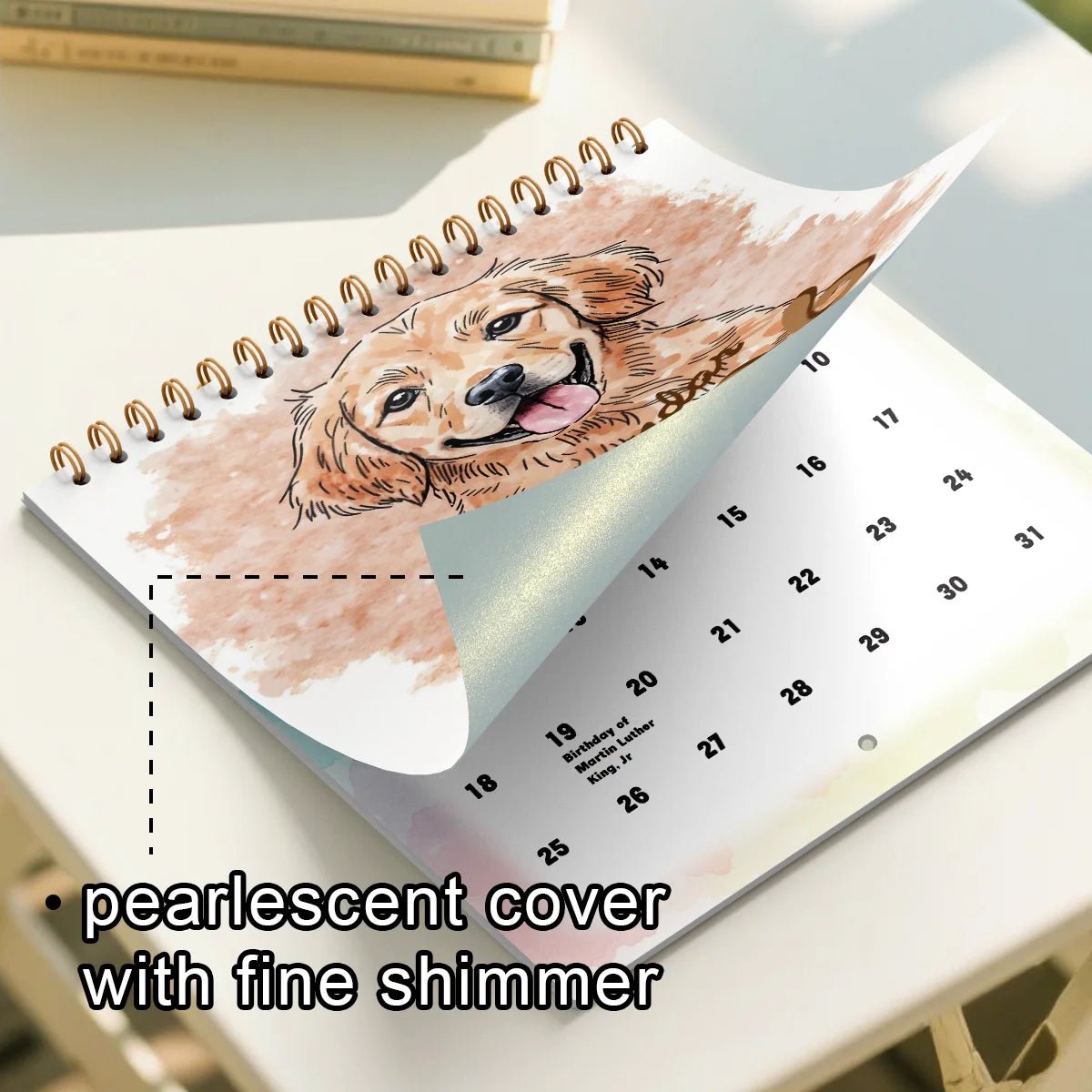 2026 Watercolor puppy Calendar - Premium Paper with Vibrant Colors Spiral Bound for Easy Hanging Perfect Gift Idea Monthly View - Buy That Thang