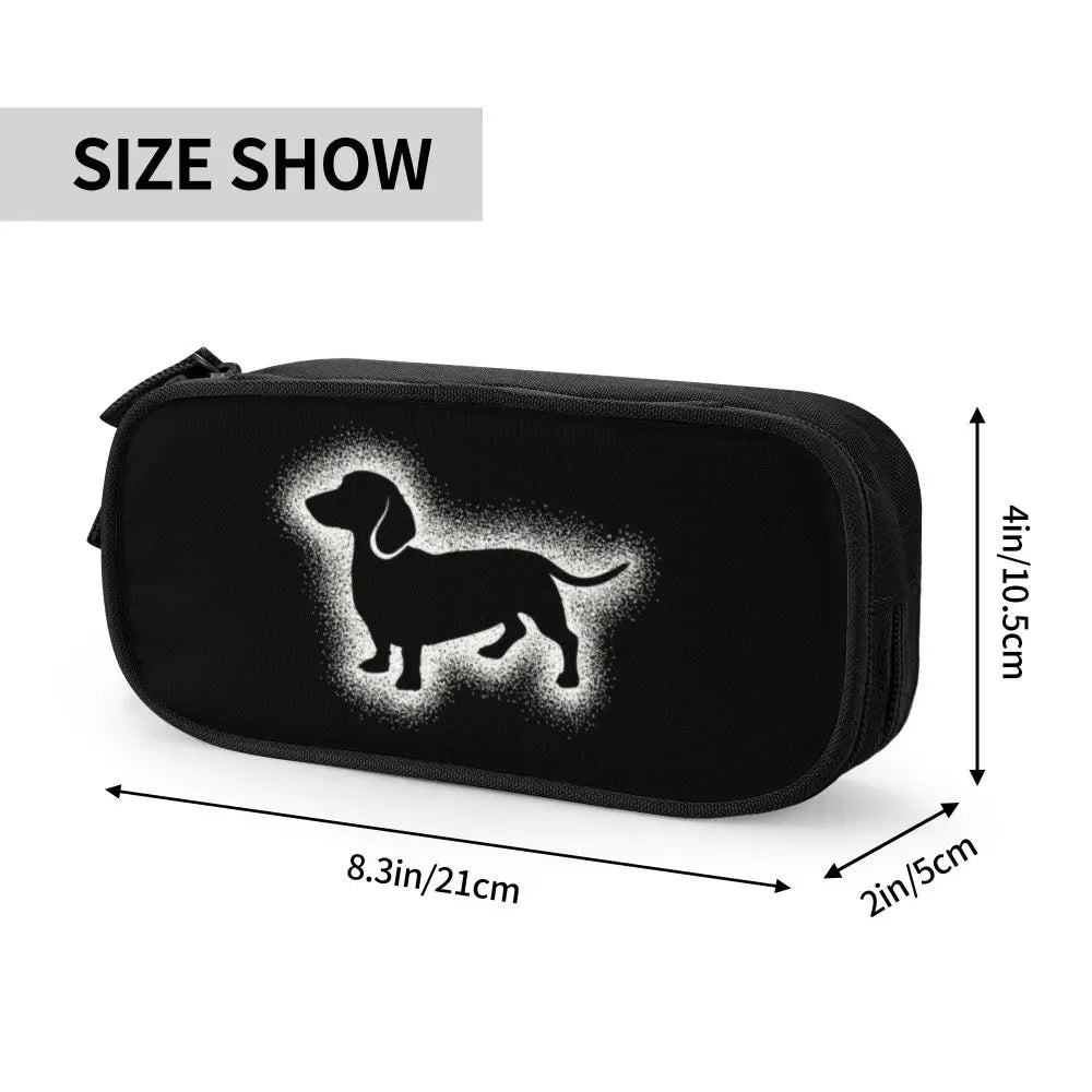Custom Cute Dachshund Dog Cute Pencil Case Girls Boys Large Capacity Puppy Pet Pencil Pouch School Accessories