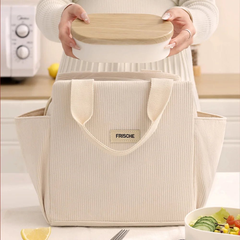 Corduroy Insulated Lunch Tote – Leak - Proof, Reusable Lunch Bag - Buy That Thang