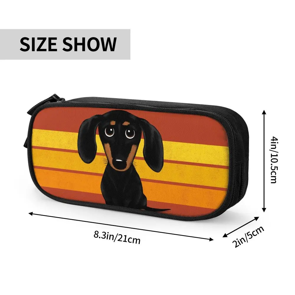 Custom Cute Dachshund Dog Cute Pencil Case Girls Boys Large Capacity Puppy Pet Pencil Pouch School Accessories
