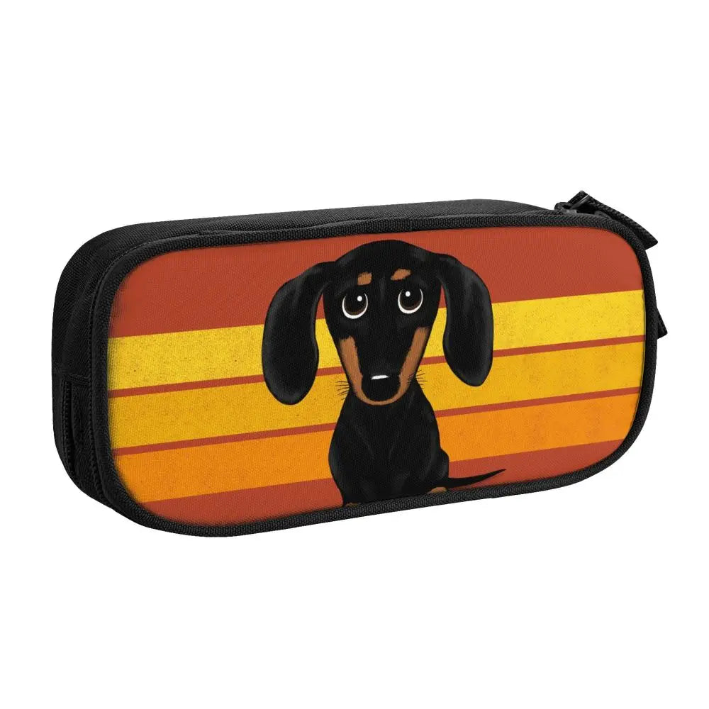 Custom Cute Dachshund Dog Cute Pencil Case Girls Boys Large Capacity Puppy Pet Pencil Pouch School Accessories