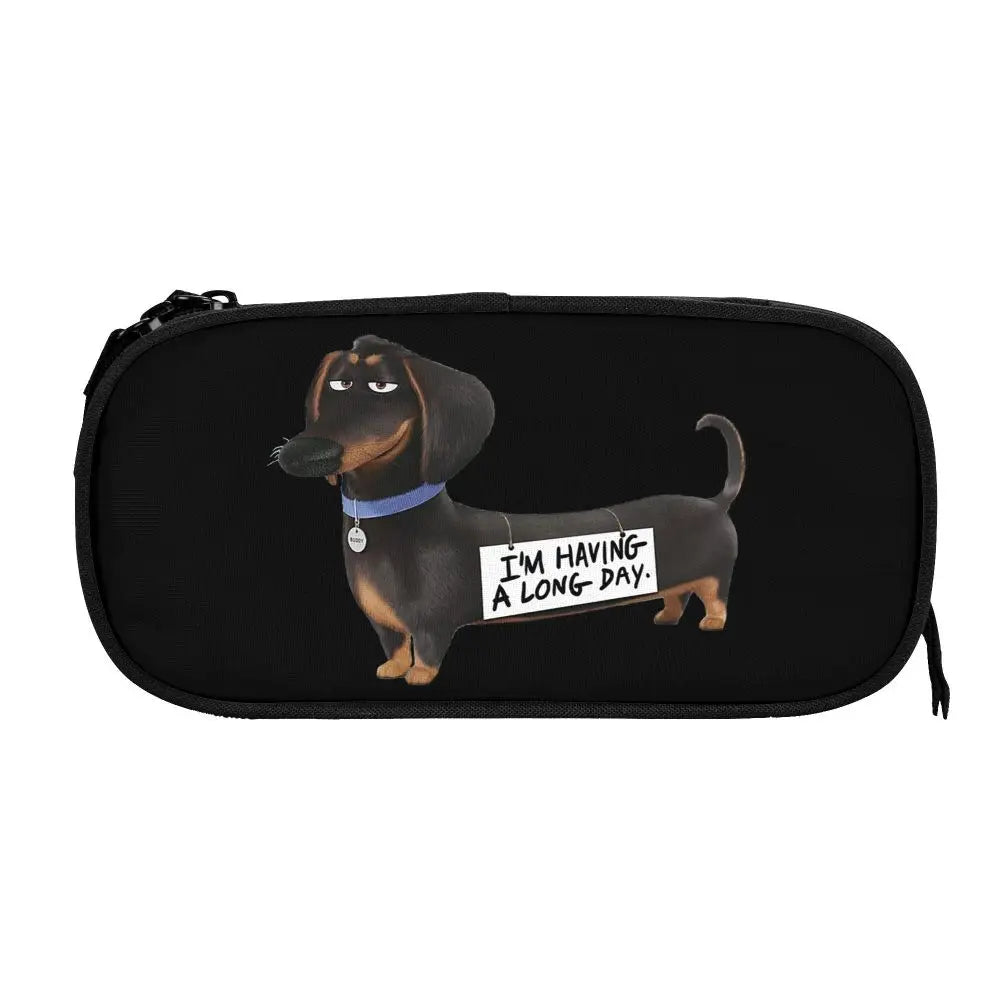 Custom Cute Dachshund Dog Cute Pencil Case Girls Boys Large Capacity Puppy Pet Pencil Pouch School Accessories