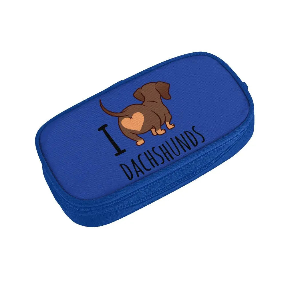 Custom Cute Dachshund Dog Cute Pencil Case Girls Boys Large Capacity Puppy Pet Pencil Pouch School Accessories