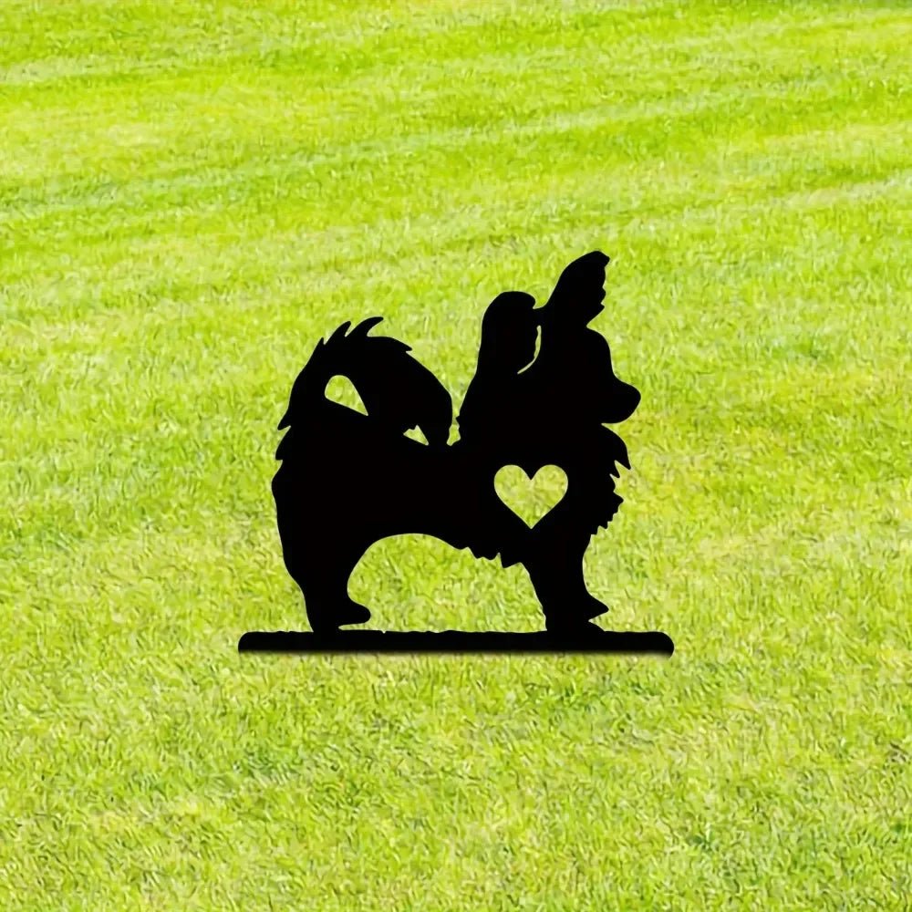 "Garden Outdoor Decoration: Pomeranian Stake" Create a beautiful look with this pet art. - Buy That Thang