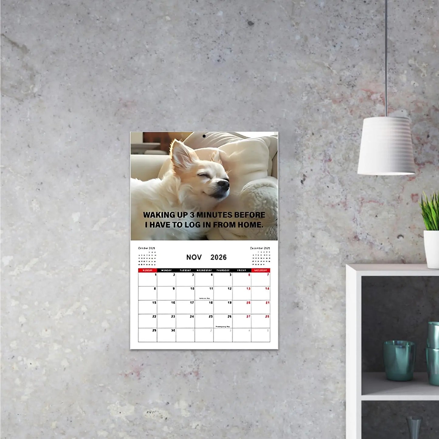 Dog Calendar Funny Puppy Photo Calendar Creative 2026 Working Dog Planner For Table Organizing Workplace Planning Friends School - Buy That Thang