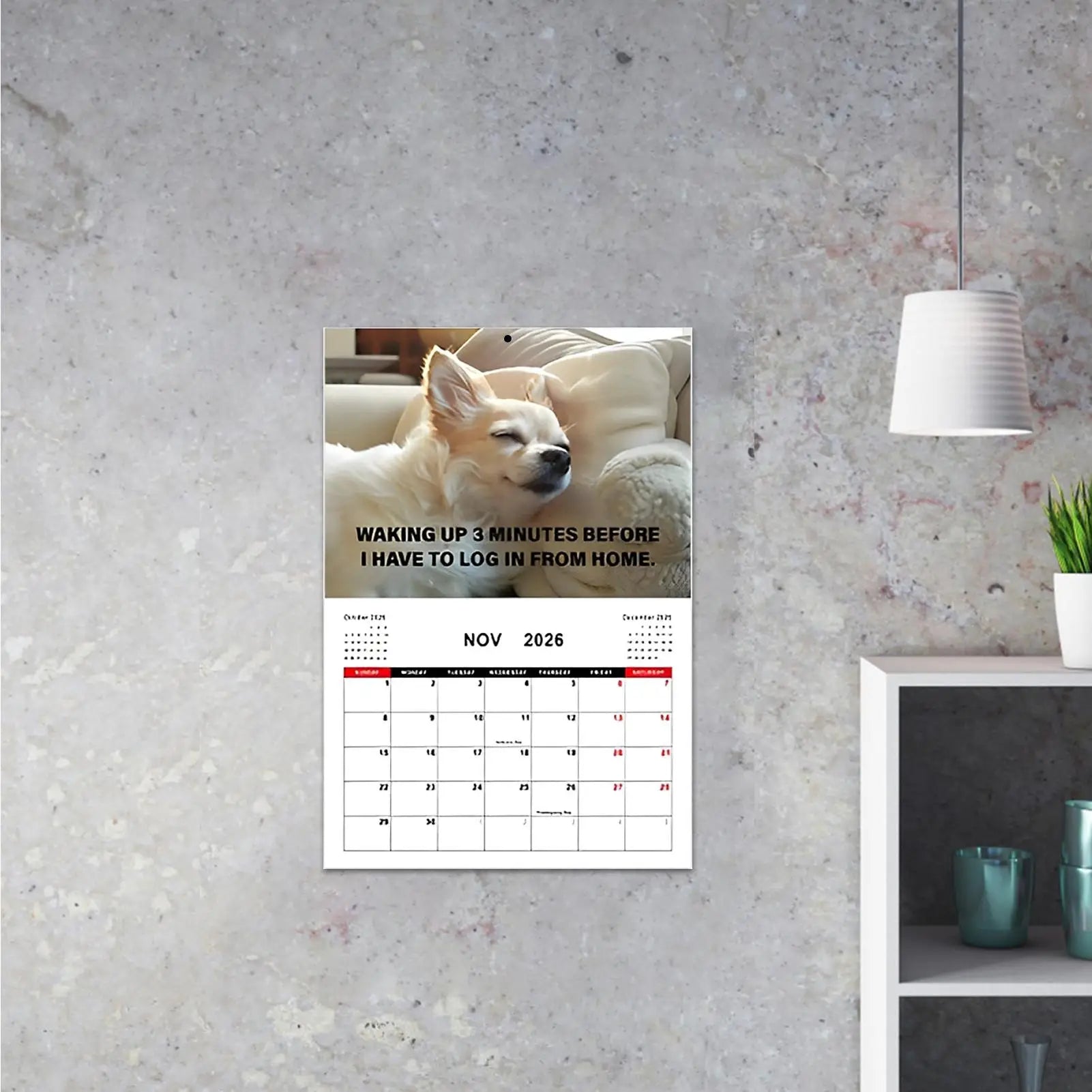 Dog Calendar Funny Puppy Photo Calendar Creative 2026 Working Dog Planner For Table Organizing Workplace Planning Friends School - Buy That Thang