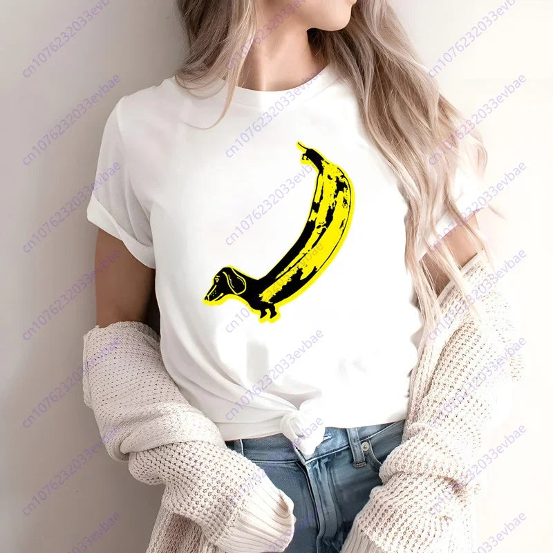 Dachshund Teckel Funny Cute Dog Animal T-Shirt Women Short Sleeve Summer Fashion Tshirt Casual Fashion Tee Shirt O-Neck Tops