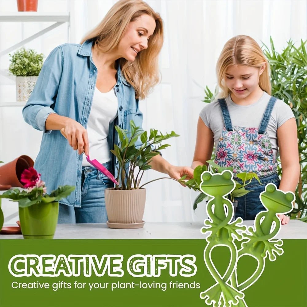 Green Frog Planter Pots - 12 PCS, Durable Plastic Planters for Indoor/Outdoor Small Plants. Whimsical Decor & Practical Support! - Buy That Thang
