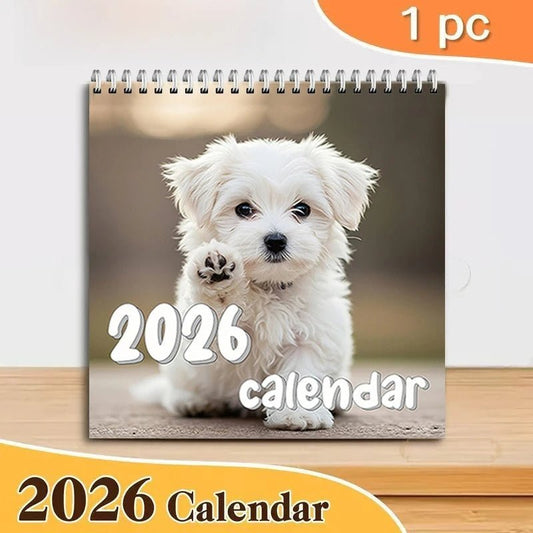 2026 Dog English Animal Style Calendar, Humorous Art Illustration Calendar Daily Travel Record Book High Quality and Durable - Buy That Thang