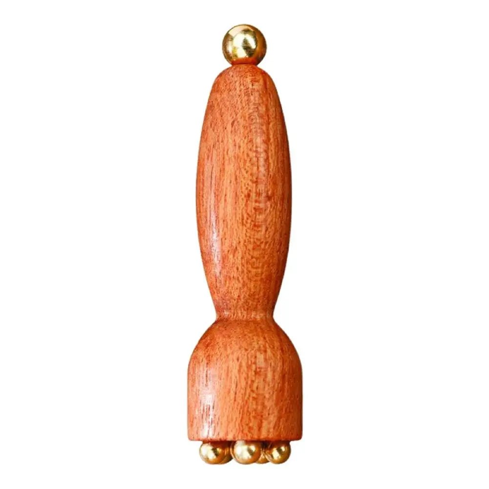 Facial Massager, Lotus Seedpod Beauty Brass Bead & Rosewood Facial Gua Sha Tool Eye Relaxation Meridians Point Acupoint Massage - Buy That Thang