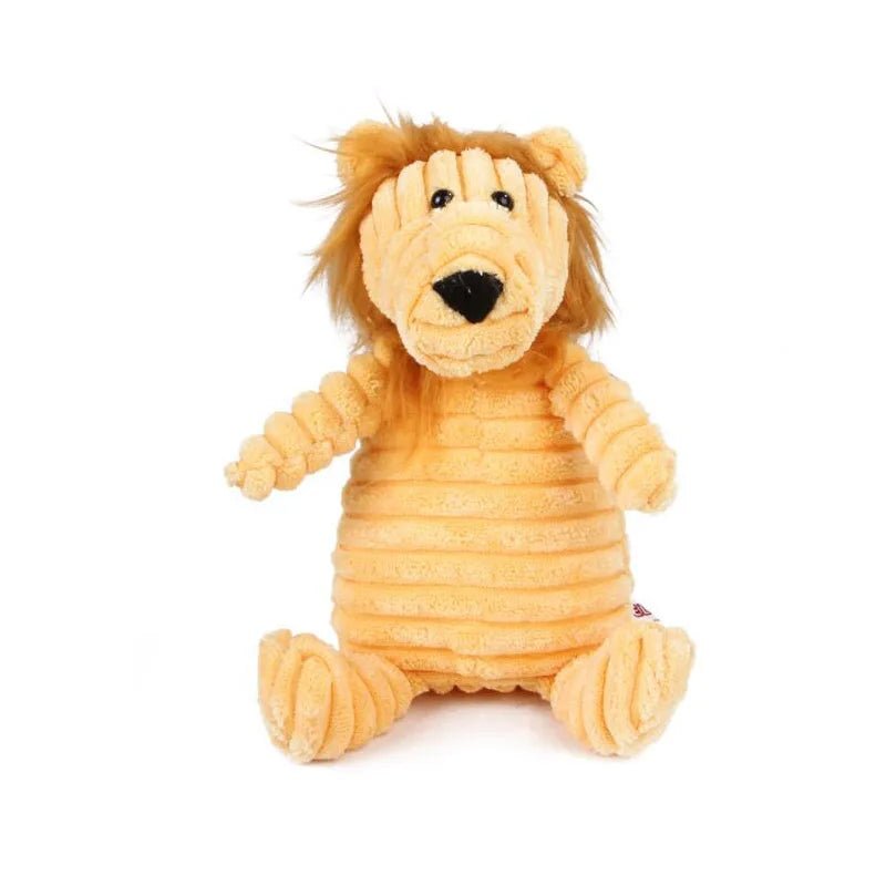 Plush Dog Toy Animals Shape Bite Resistant Squeaky Toys Corduroy Dog Toys for Small Large Dogs Puppy Pets Training Accessories - Buy That Thang