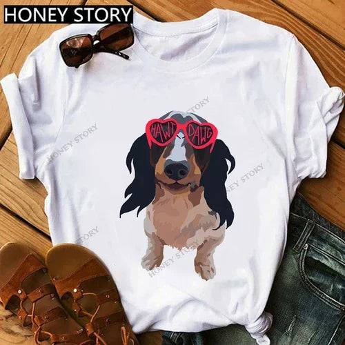 Oversized T-Shirt 'I Love My Dachshund' with Best-selling Print for Men And Women Comfortable Tee