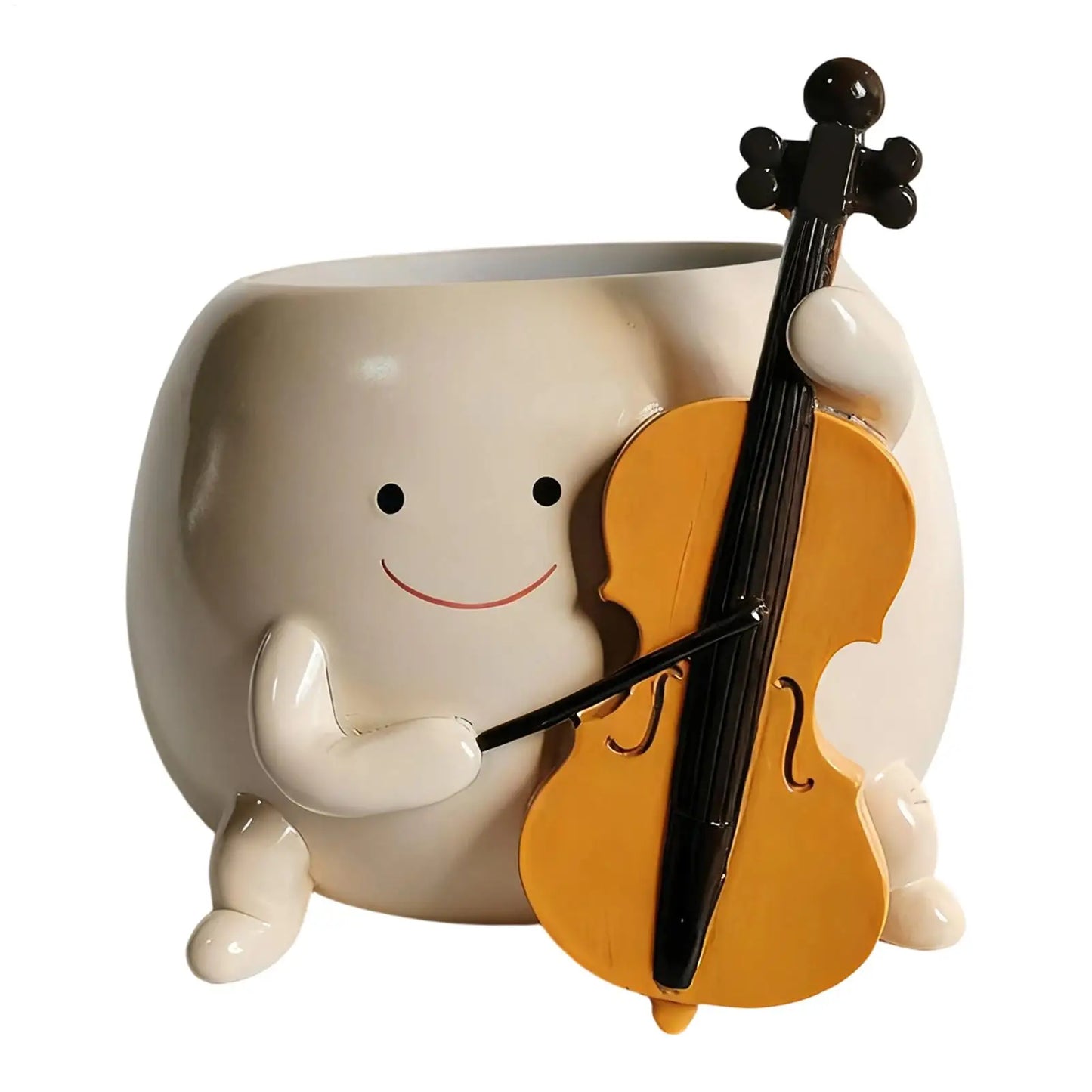 Succulents Pot Smily Face Planter Pot Guitar Succulents Flowerpot Unique Guitar Boy Shape Smile Face Planter With Drainage - Buy That Thang