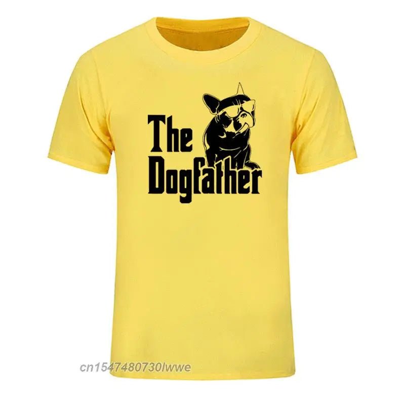 The Dogfather Dog Dad French Bulldog Funny T Shirts Men Cotton Harajuku Vintage - Buy That Thang