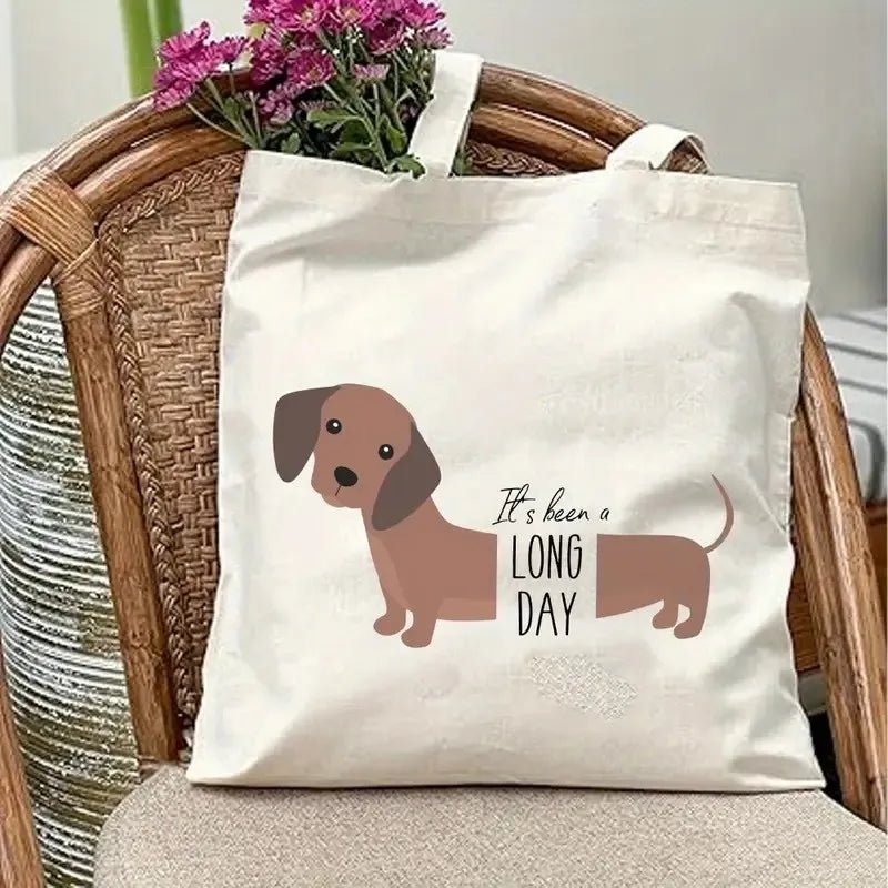 Chic Dachshund Canvas Tote Bag - Large Capacity, Durable & Stylish Handbag for Shopping, Travel, Picnics & Parties - Buy That Thang