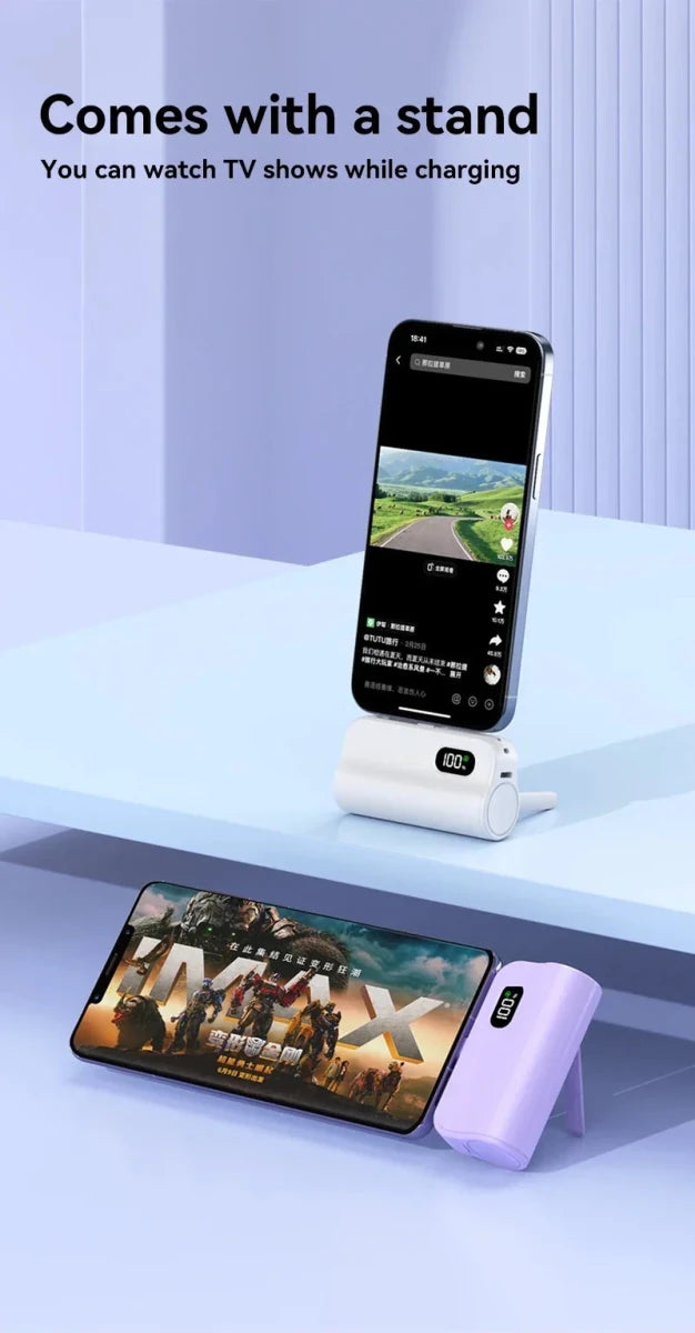 50000mAh Mini Capsule High Capacity Power Bank Portable Wireless Fast Charging External Battery for iPhone Xiaomi Huawei Samsung - Buy That Thang