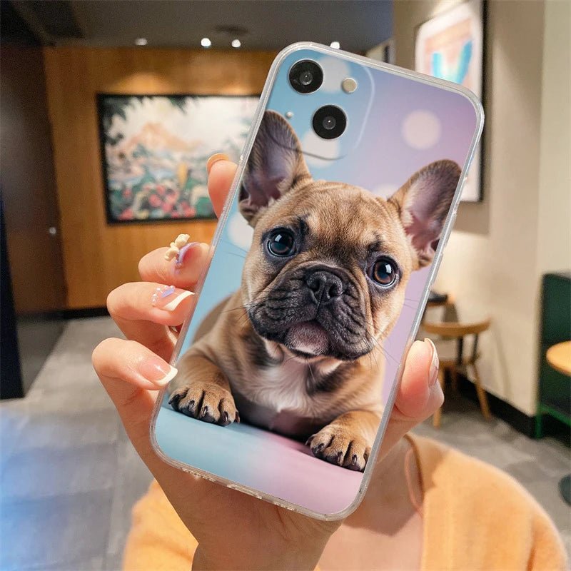 Phone Case For iPhone 16E 15 16 14 13 12 11 Pro Max XS Max 7 8 16 Plus SE2 Soft TPU Clear Cover French Bulldog Dog Pet - Buy That Thang